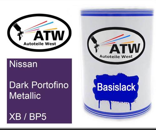 Nissan, Dark Portofino Metallic, XB / BP5: 500ml Lackdose, von ATW Autoteile West.